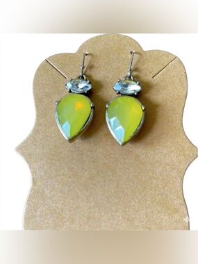 NWOT Yellow Crystal Teardrop Earrings by WA Studios featured